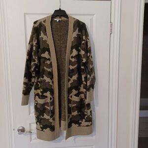 MyStyle Long Camouflage Cardigan Size: 1X